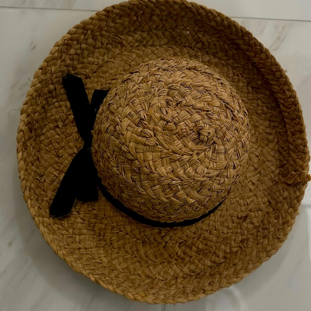 New  Raffia Textured Natural Straw Brim Hat flexible brim